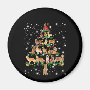 Aimant Arbre de Noël Golden Retriever Couvert Par Flash