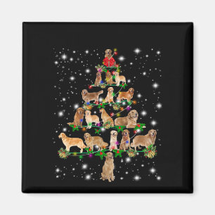 Aimant Arbre de Noël Golden Retriever Couvert Par Flash