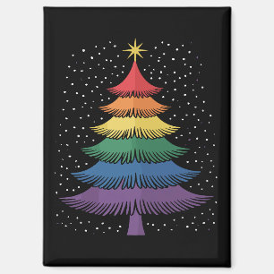 Aimant Arbre de Noël LGBT-Q Fierté Pyjama Drapeau Arc-en-