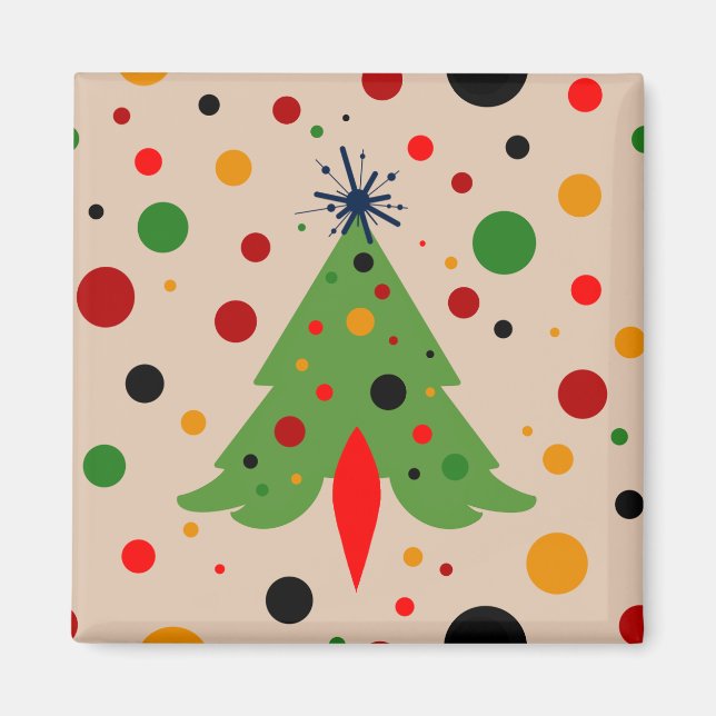 Aimant Arbre de Noël moderne du milieu du siècle Roquette (Devant)