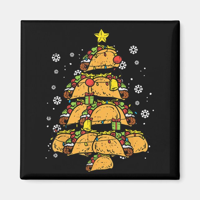 Aimant Arbre de Noël Taco Xmas Nourriture Mexicaine  (Devant)