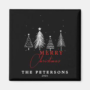 Aimant Arbre de pin de Noël simple et élégant   Noir