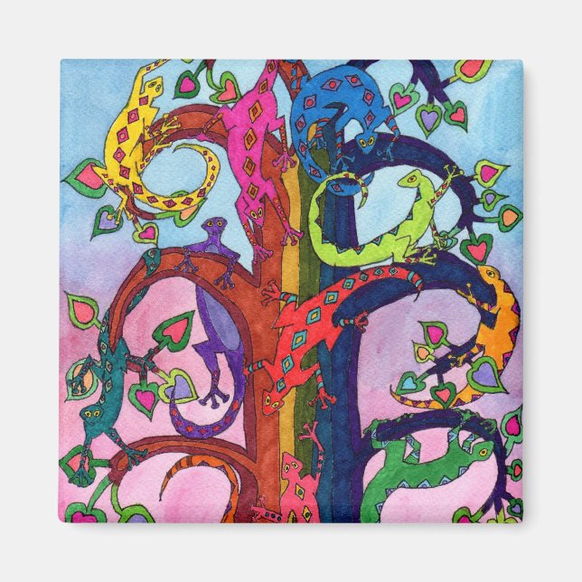 Aimant Arbre de vie de Gecko (Devant)