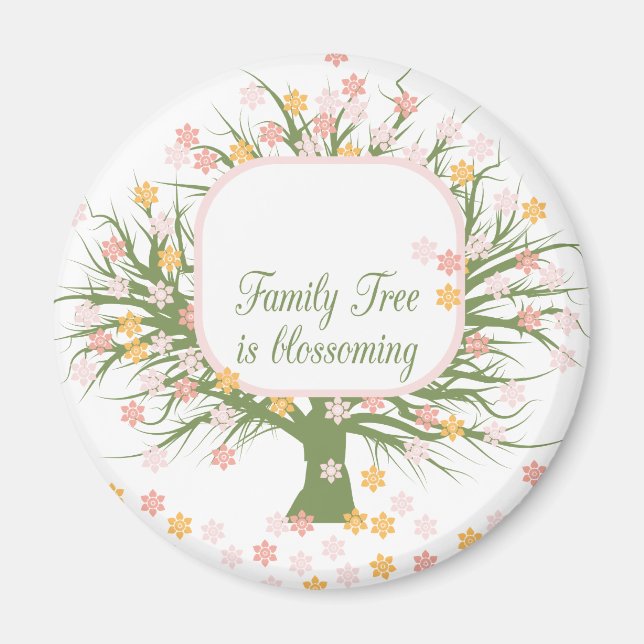 Aimant Arbre familial en floraison (Devant)