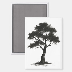 Aimant Arbre minimaliste – Illustration de la nature au p