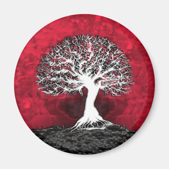 Aimant Arbre rouge de la vie (Devant)