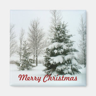 Aimant Arbres à neige, Joyeux Noël