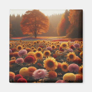 Aimant Arbres d'automne/terrain avec maman