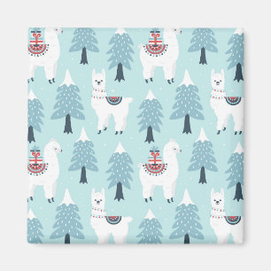 Aimant Arbres de Noël et lamas