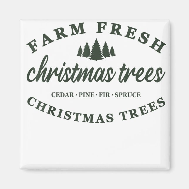 Aimant Arbres de Noël frais de ferme (Devant)