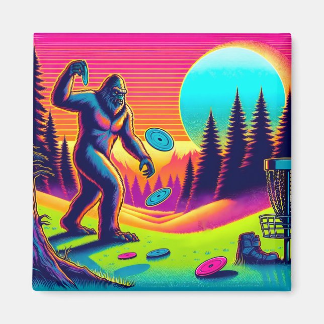 Aimant Arbres noirs | Bigfoot Disc Golf Humour (Devant)