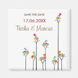 Aimant Arbres piqués & Oiseaux mignons Économisez Date / 