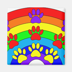 Aimant Arc-en-ciel avec Empreintes de pattes de chien