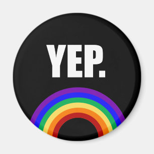 Aimant arc-en-ciel Gay pride "Yep"