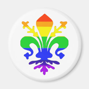 Aimant Arc-en-ciel stylisé Fleur de Lis