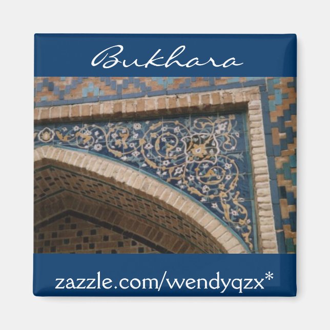 Aimant Arche en tuile bleue de Bukhara (Devant)