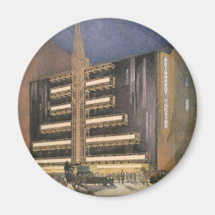 Aimant Architecture Art Déco vintage, Bâtiment à New York