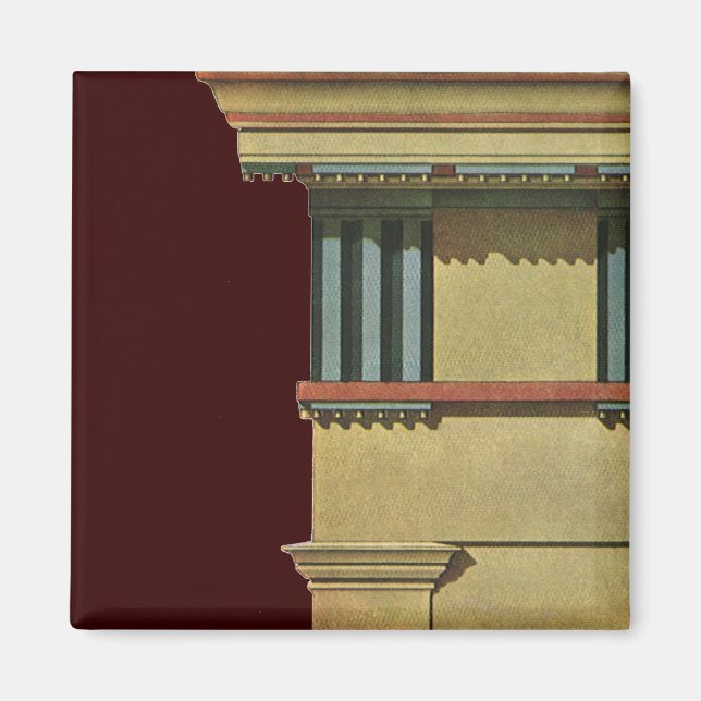 Aimant Architecture Classique vintage, Temple Entablature (Devant)