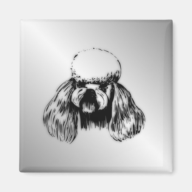 Aimant Argent de caniche (Devant)