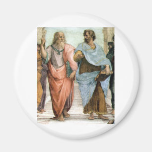 Aimant Aristote et Platon marchant à l'école de Raphael