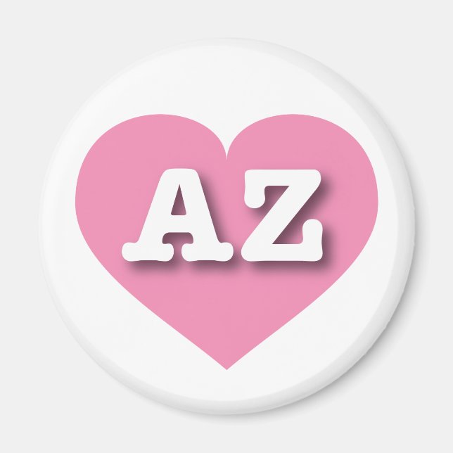 Aimant Arizona Coeur rose - J'aime AZ (Devant)
