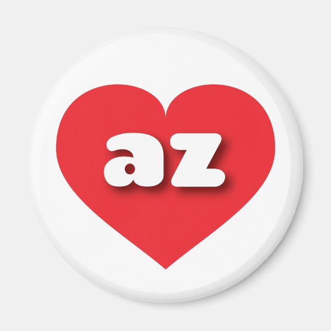 Aimant Arizona coeur rouge - J'aime az (Devant)