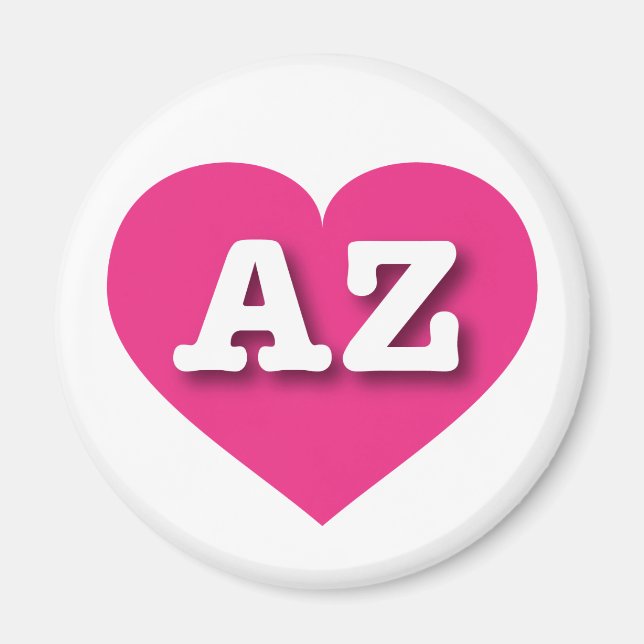 Aimant Arizona Hot Pink Heart - J'aime AZ (Devant)