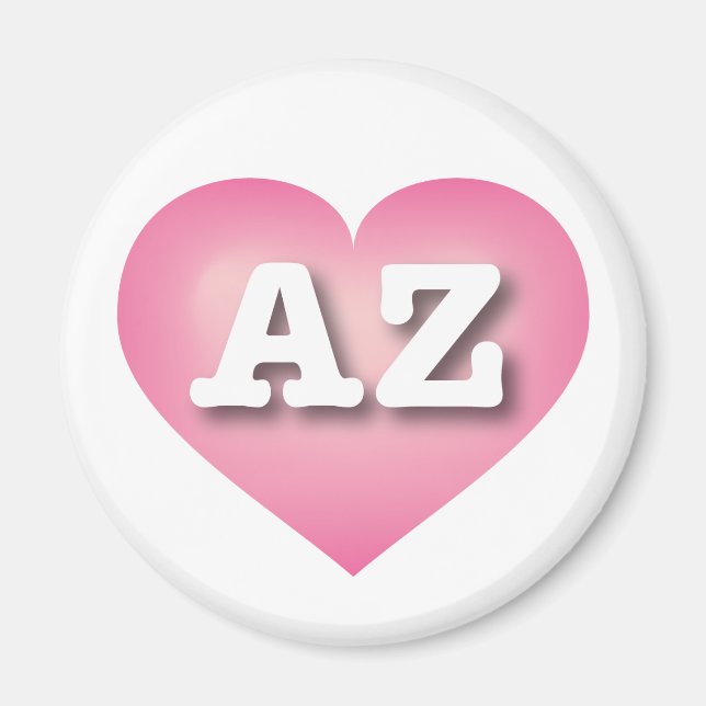 Aimant Arizona Pink Fade Heart - J'aime AZ (Devant)