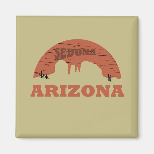 Aimant Arizona sedona paysage vintage az retro (Devant)