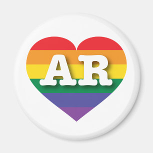 Aimant Arkansas Coeur arc-en-ciel Gay pride