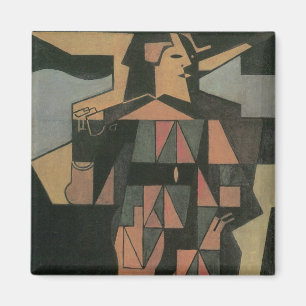 Aimant Arlequin par Juan Gris, Art Cubisme Vintage