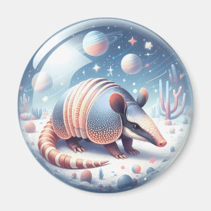 Aimant Armadillo avec Arrière - plan cosmique