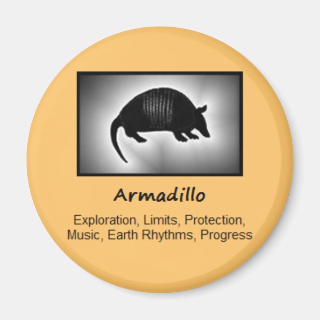 Aimant Armadillo Totem Esprit animal Signification (Devant)