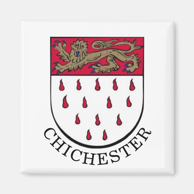 Aimant Armoiries de Chichester, West Sussex (Angleterre) (Devant)