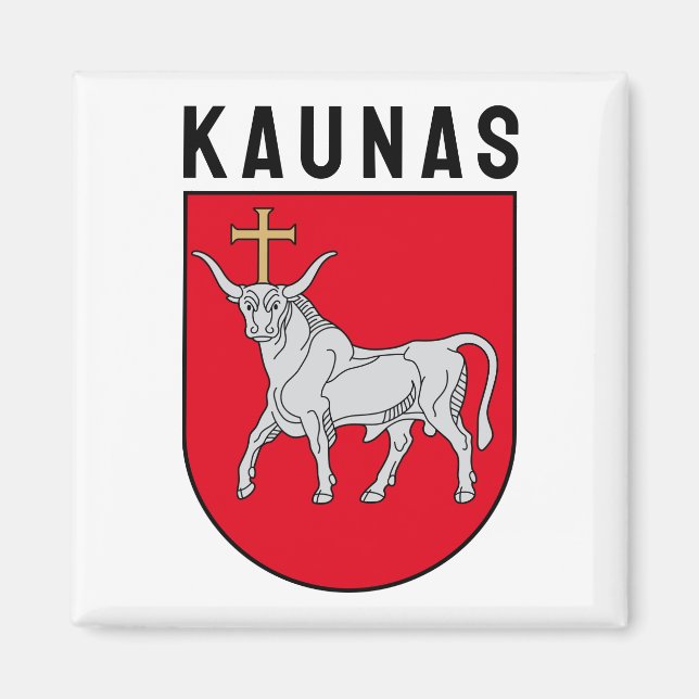 Aimant Armoiries de Kaunas, Lituanie (Devant)