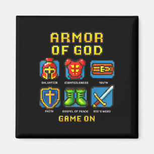 Aimant Armor De Dieu Pixel Faith Christian Vidéo Jeu