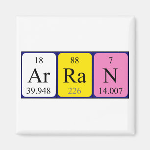 Aimant Arran magnétique du nom de table périodique
