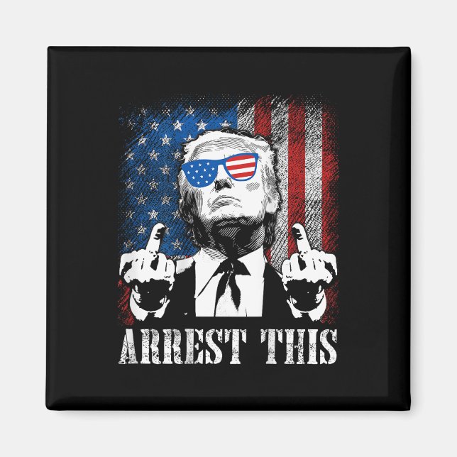 Aimant Arrestation du drapeau américain Trump 2024 (Devant)
