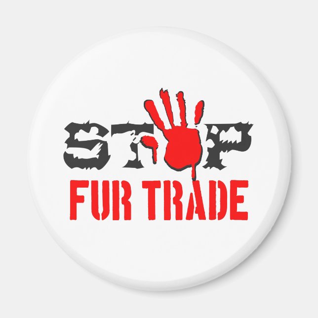 Aimant Arrêter le commerce de la fourrure (Devant)