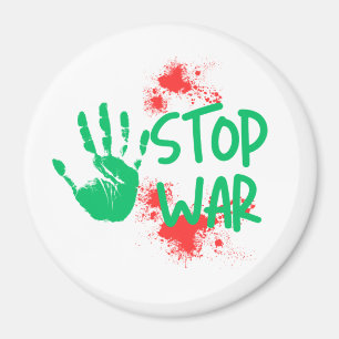 Aimant Arrêtez la guerre – Graphisme anti-guerre à emprei