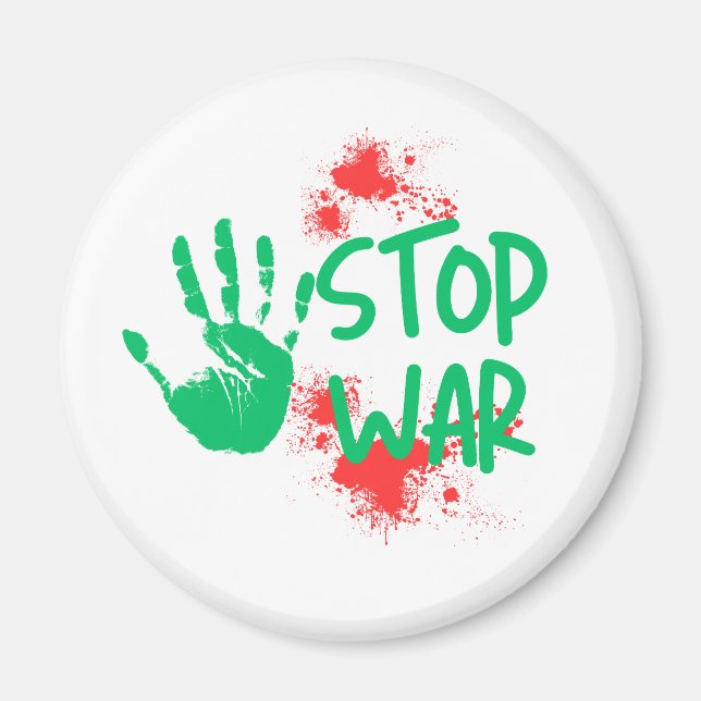 Aimant Arrêtez la guerre – Graphisme anti-guerre audacieu (Devant)