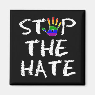 Aimant Arrêtez le drapeau Rainbow Hate