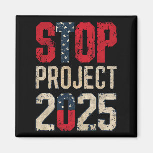 Aimant Arrêtez le Projet 2025 Trump Biden Vintage
