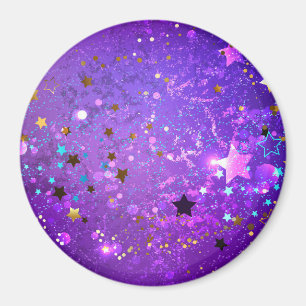 Aimant Arrière - plan de feuille violet avec étoiles