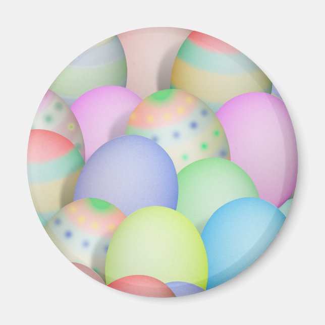 Aimant Arrière - plan des oeufs de Pâques colorés (Devant)