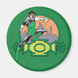 Aimant Arrière - plan et logo verts de ville de lanterne