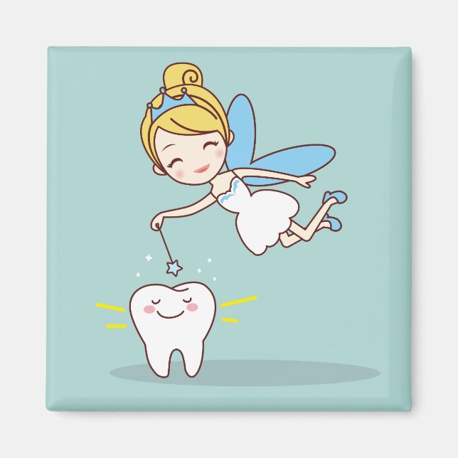Aimant Arrière - plan Fée pour dents mignonnes  (Devant)