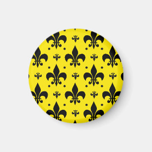 Aimant Arrière - plan Jaune Fleur-de-lis Motif Design