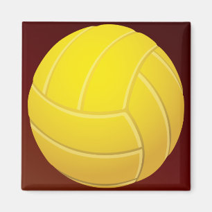 Aimant Arrière - plan rouge terre de volley-ball jaune