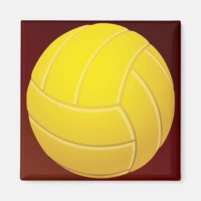 Aimant Arrière - plan rouge terre de volley-ball jaune (Devant)